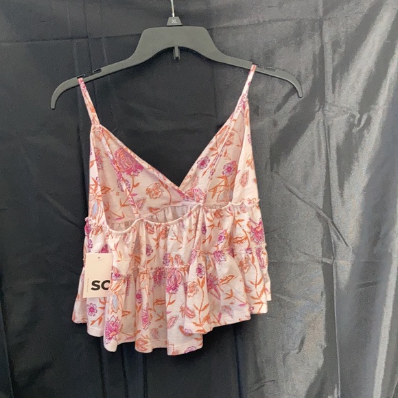 SO pink floral tiered cami boho top M XL or XXL jr - Picture 9 of 17